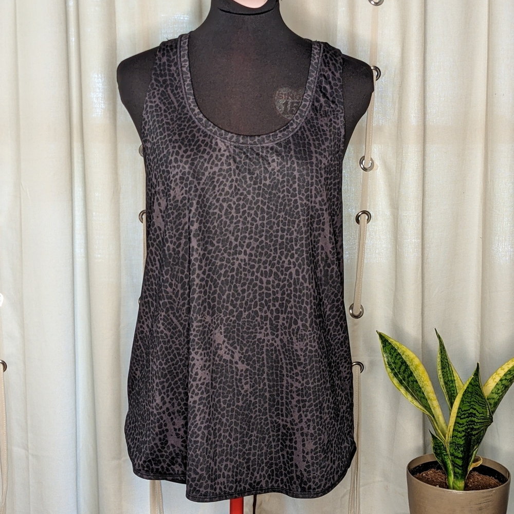 CALIA animal print black racerback tank Medium